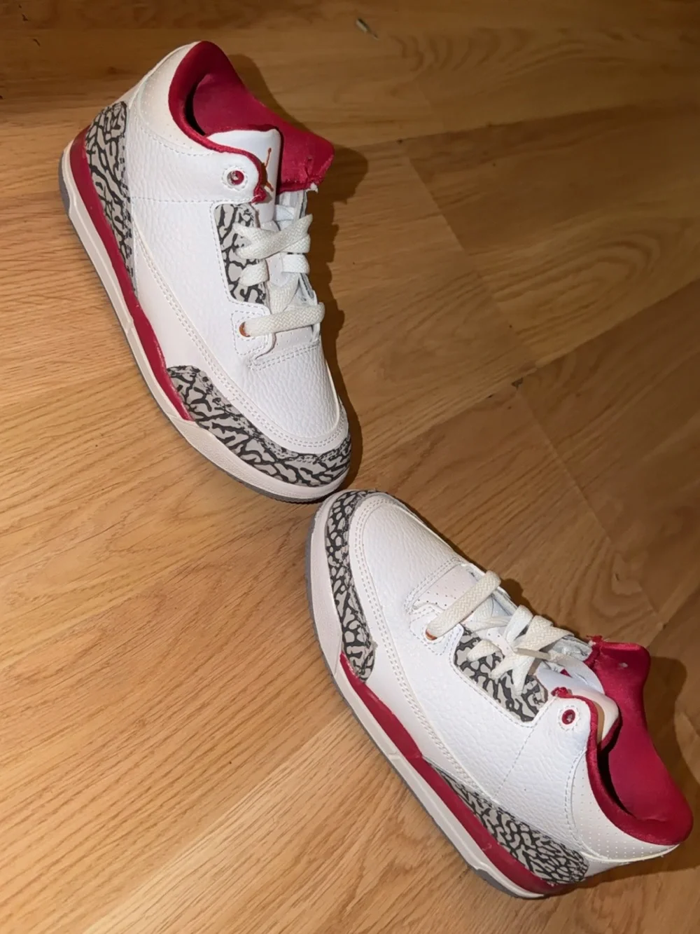 Nike Kids White and Red Retro Basketball Sneakers with Elephant Print